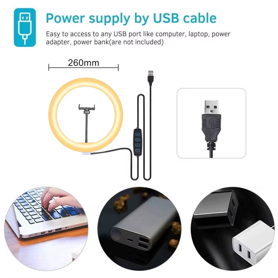 Selfie Ring Lamp Led Ring Light Selfie with Tripod Ring for Selfie Phone Video Photography Lighting for Youtube Phone Holder